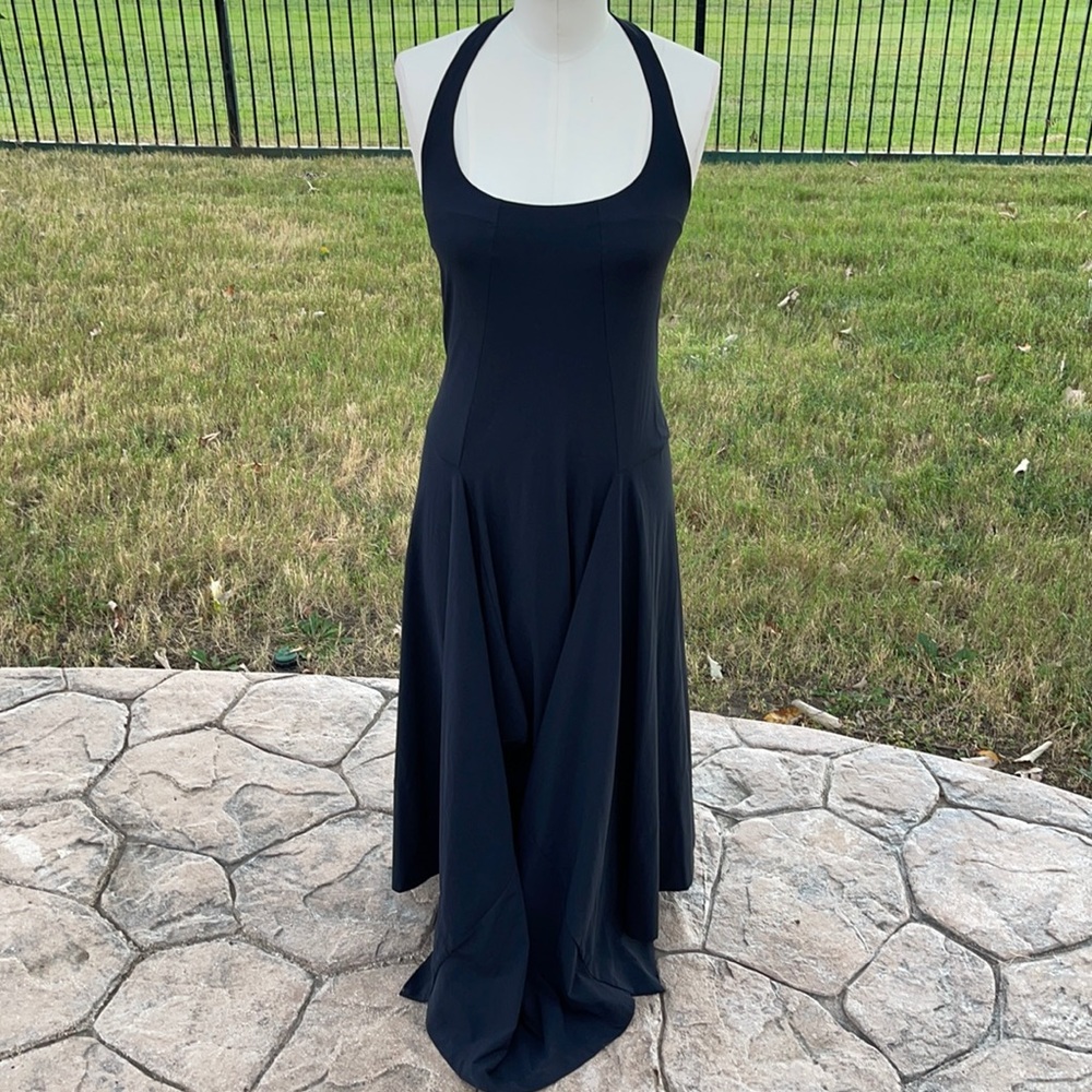Elegant Black Halter Dress